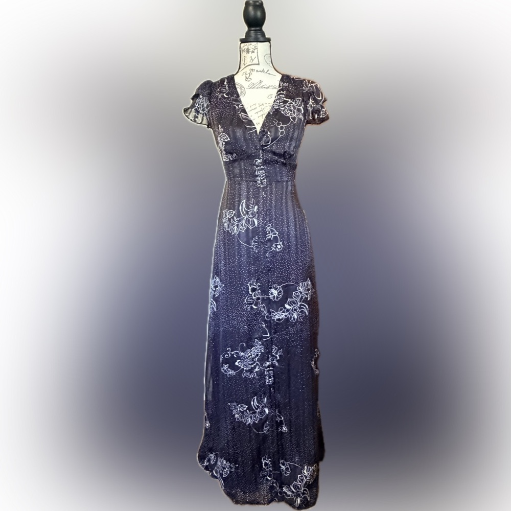 Elegant Black & White Floor Length Gown
